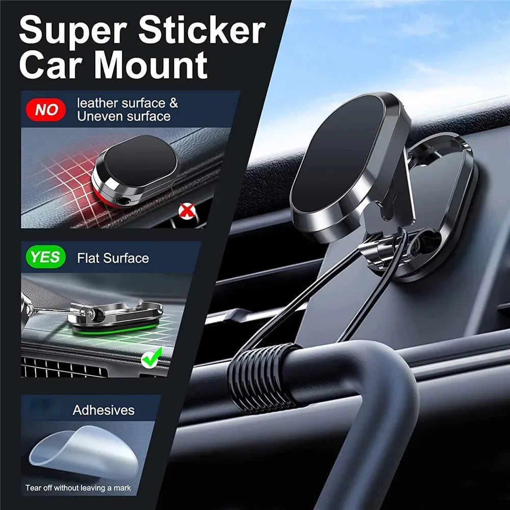 New Alloy Folding Magnetic Car Phone Holder