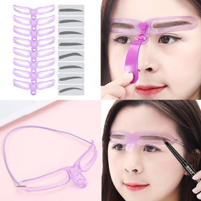 8 Pairs Reusable Eyebrow Stencils Kit