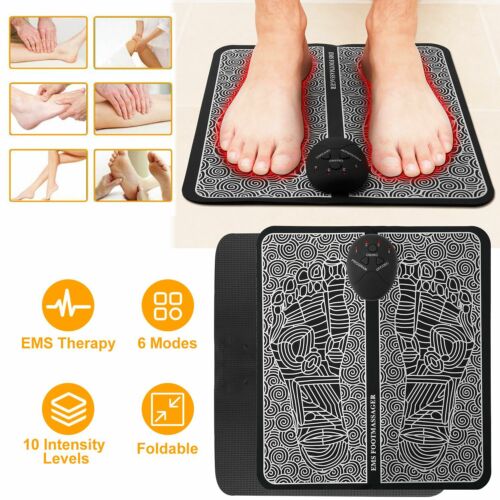 EMS Foot Massager Muscle Stimulation Mat Black