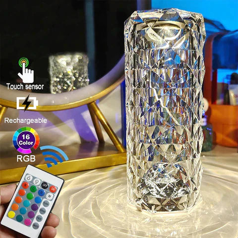 RGB Crystal Diamond Lamp with 16 Light Colors